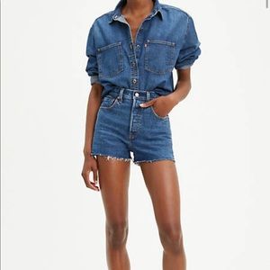Levi Denim Ribcage Short Shorts